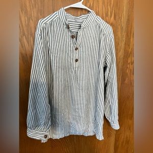 J.Peterman Men’s Band Collar Shirt